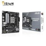 ASUS PRIME B650M-R Micro-ATX motherboard DDR5 PCIe 4.0 support Realtek 2.5Gb Ethernet HDMI SATA 6 Gbps front USB 5Gbps Type-C BIOS FlashBack Two-Way AI Noise Cancelation Aura Sync