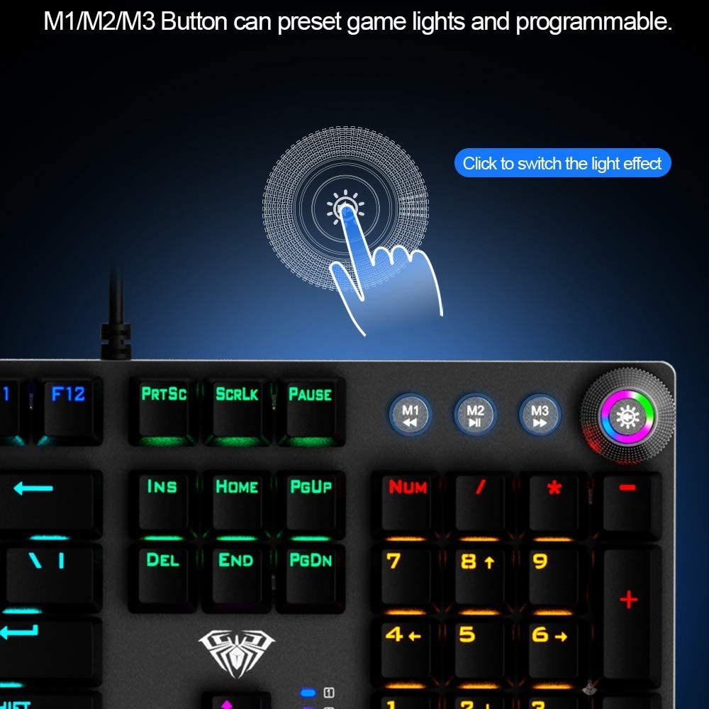 6144rkB-tL._AC_SL1000_.jpg AULA F3087 Gaming Keyboard -Black Switch - الصورة 8