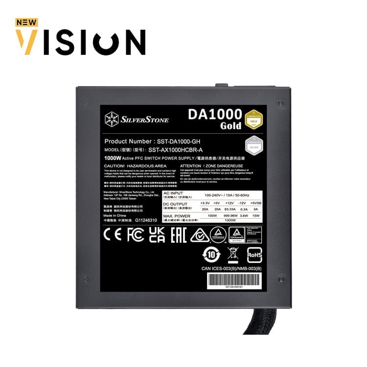 DA1000-Gold-ATX-Power-Supply-Silverston-5.jpg SilverStone DA1000 Gold Cybenetics Gold 1000W semi-modular ATX power supply - الصورة 3