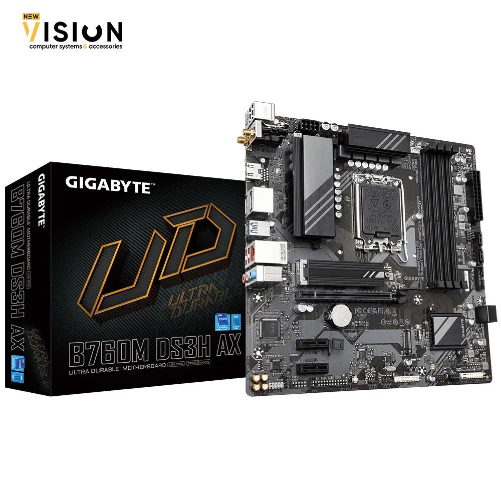 Gigabyte B760M DS3H AX DDR4 (rev. 1.x) Motherboard-1 Gigabyte B760M DS3H AX DDR4 (rev. 1.x) Motherboard - الصورة 1