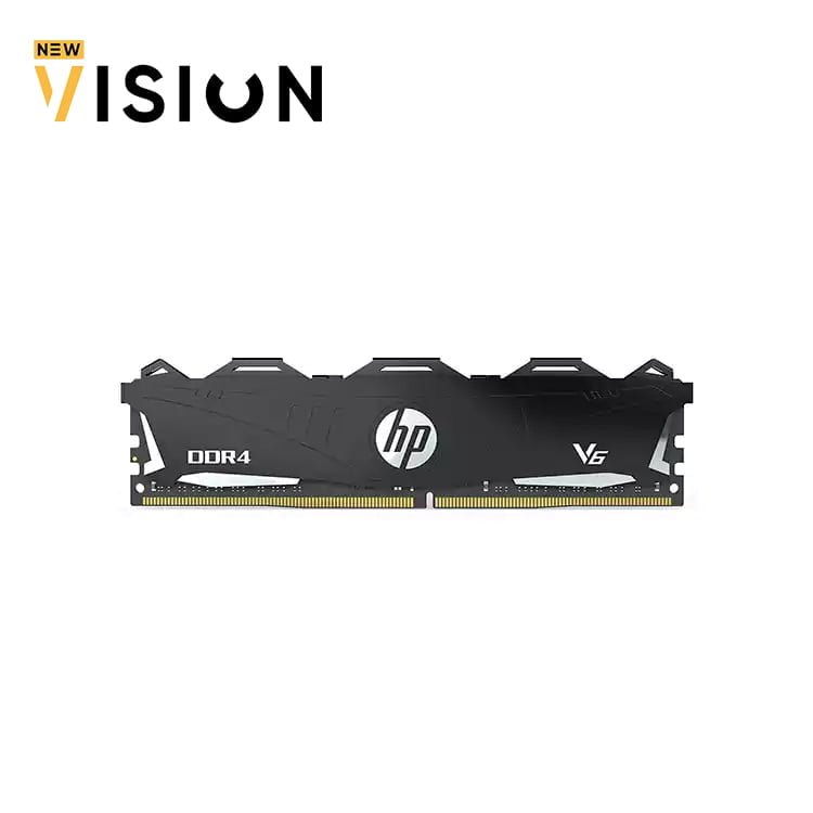 HP-V6-DDR4-16GB-3600Mhz-CL18-1.jpg HP V6 DDR4 16GB 3600Mhz CL18 Desktop Gaming Memory with Heatsink BLACK - الصورة 1