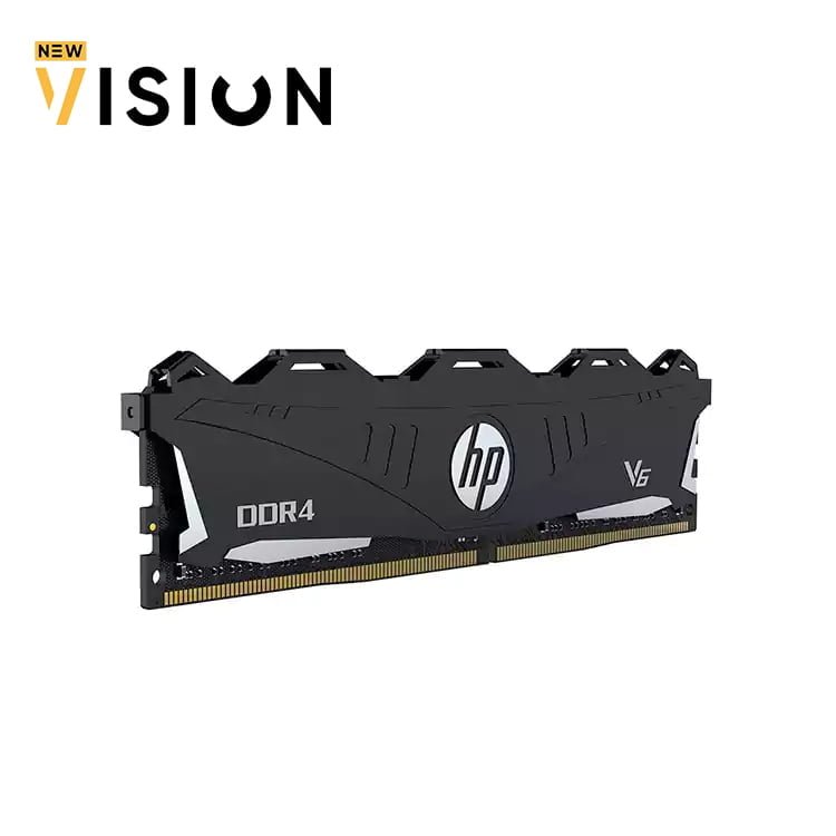 HP-V6-DDR4-16GB-3600Mhz-CL18-2.jpg HP V6 DDR4 16GB 3600Mhz CL18 Desktop Gaming Memory with Heatsink BLACK - الصورة 2