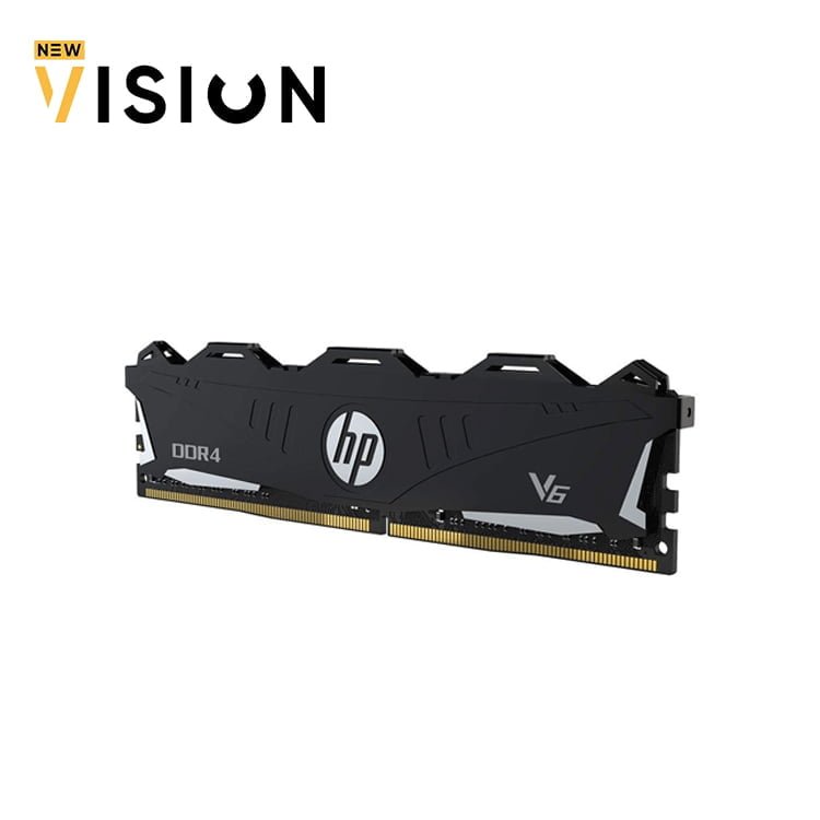 HP-V6-DDR4-16GB-3600Mhz-CL18-3.jpg HP V6 DDR4 16GB 3600Mhz CL18 Desktop Gaming Memory with Heatsink BLACK - الصورة 4