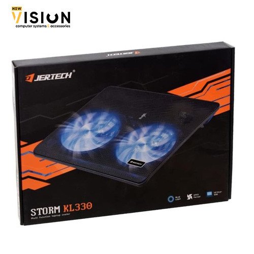 Jertech KL330 Thin Multi Function Laptop Cooler With Blue Light And 2 Fan-2 Jertech KL330 Thin Multi Function Laptop Cooler With Blue Light And 2 Fan - الصورة 4