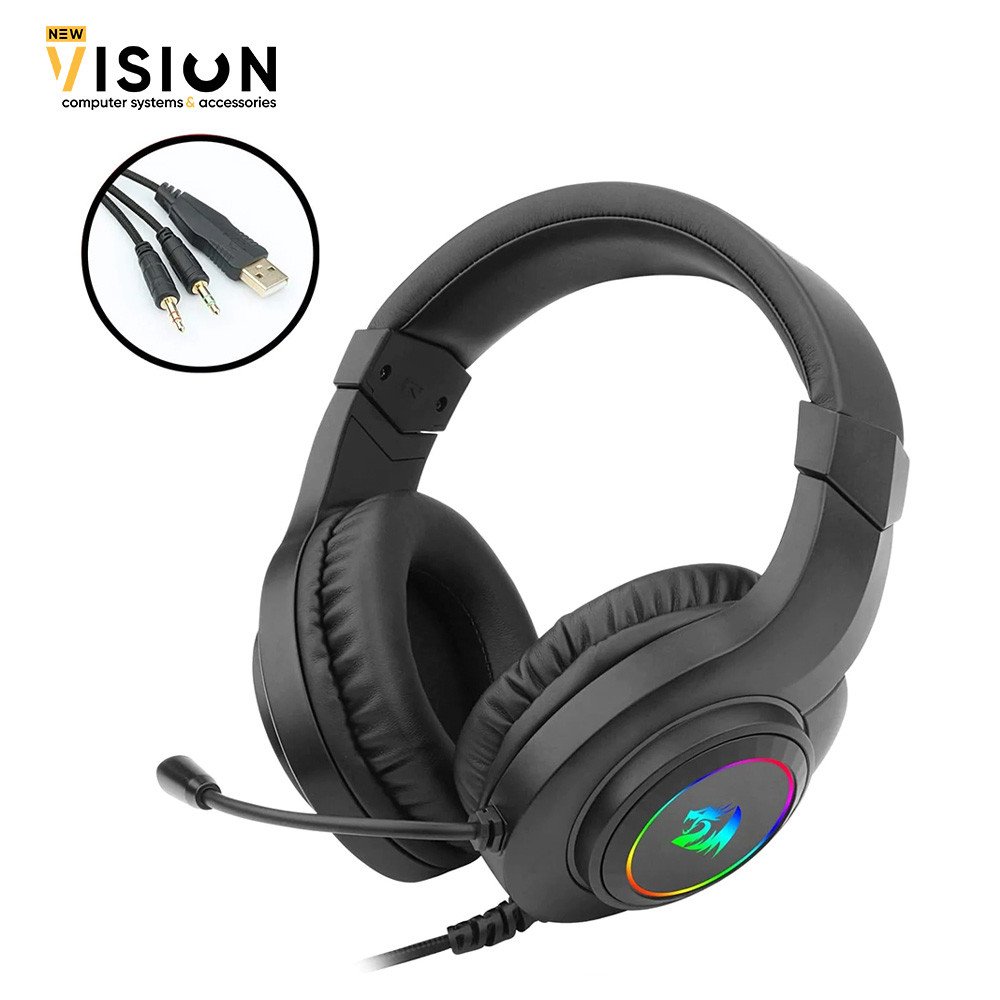 REDRAGON H260 HYLAS RGB BLACK GAMING HEADPHONE-1 REDRAGON H260 HYLAS RGB BLACK GAMING HEADPHONE - الصورة 1