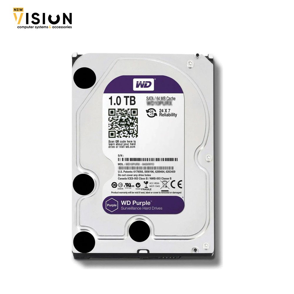 WD Purple 1TB Surveillance Hard Disk Drive 3.5 Inch-2 WD Purple 1TB