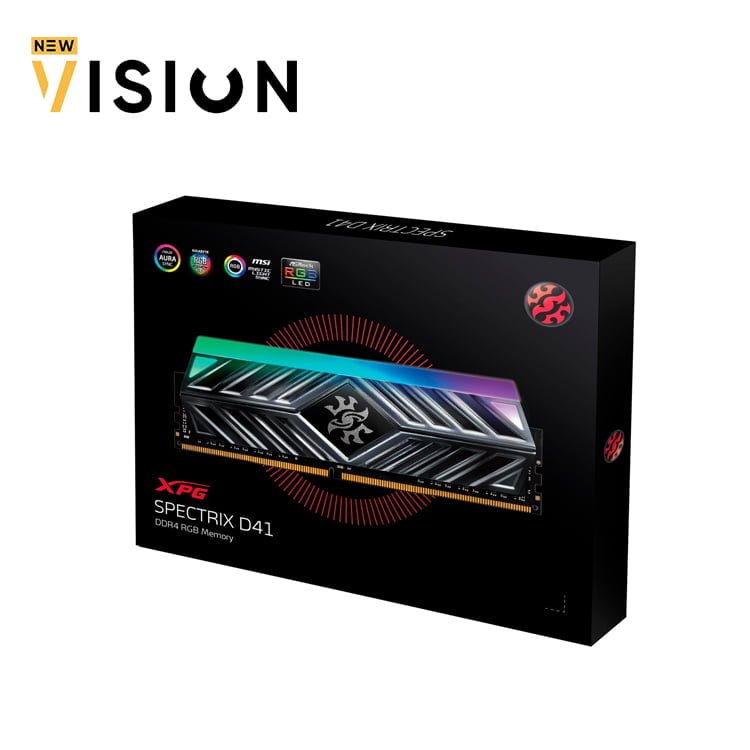 XPG-SPECTRIX-D41-5.jpg XPG SPECTRIX D41 RGB Memory16GB 2x8GB DDR4 3200MHz Grey Heatsink - الصورة 2