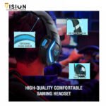 Onikuma K1B BLUE Gaming Headset – 7.1 Surround Sound – 50MM Drivers – Noise Canceling Mic - الصورة 3