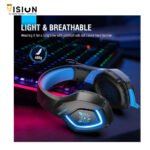 Onikuma K1B BLUE Gaming Headset – 7.1 Surround Sound – 50MM Drivers – Noise Canceling Mic - الصورة 2