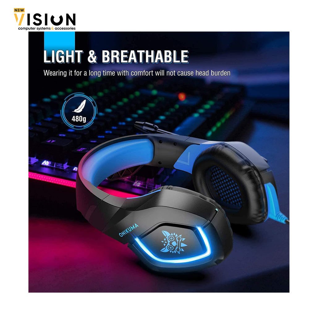 onikuma-k1b-blue-gaming-headset-7-1-surround-sound-50mm-drivers-noise-canceling-mic-pc-ps4-3-mobile-xbox-laptop-2 Onikuma K1B BLUE Gaming Headset – 7.1 Surround Sound – 50MM Drivers – Noise Canceling Mic - الصورة 2
