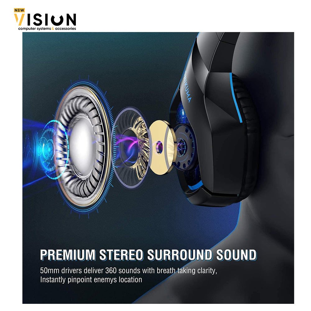 onikuma-k1b-blue-gaming-headset-7-1-surround-sound-50mm-drivers-noise-canceling-mic-pc-ps4-3-mobile-xbox-laptop-5 Onikuma K1B BLUE Gaming Headset – 7.1 Surround Sound – 50MM Drivers – Noise Canceling Mic - الصورة 6