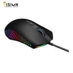 ⁦Techno Zone V70 Mouse Multi Gaming Programmable 7 Button 5000 DPI Speed and RGB LED Lights 6600 Fps With CD - Black⁩ - الصورة ⁦3⁩