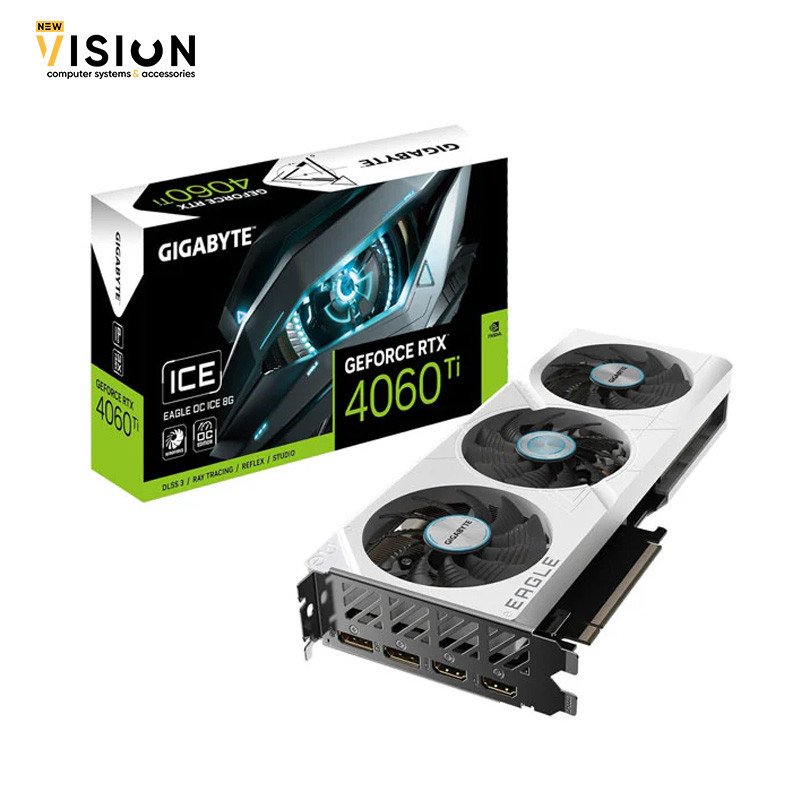 GIGABYTE GeForce RTX 4060 Ti Eagle OC ICE 8G Graphics Card, 3X WINDFORCE Fans, 8GB 128-bit GDDR6, GV-N406TEAGLEOC ICE-8GD Video Card-1 GIGABYTE GeForce RTX 4060 Ti Eagle OC ICE 8G Graphics Card, 3X WINDFORCE Fans, 8GB 128-bit GDDR6, GV-N406TEAGLEOC ICE-8GD Video Card - الصورة 1