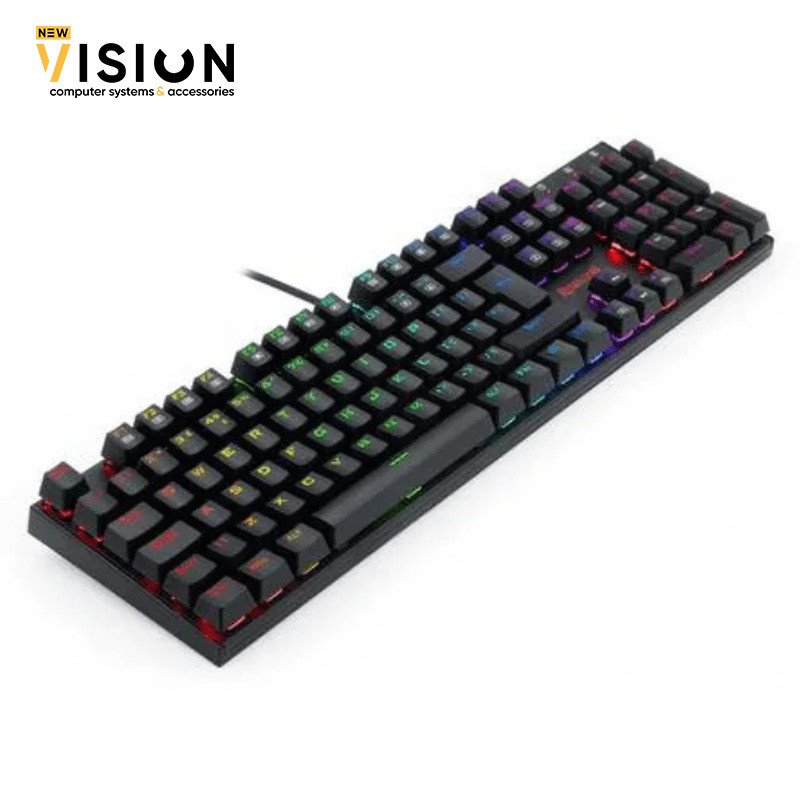 Redragon K565 RUDRA RGB LED Backlit Mechanical Gaming Keyboard with 104 Professional Keys-Linear Red Switches-4 Redragon K565 RUDRA RGB LED Backlit Mechanical Gaming Keyboard with 104 Professional Keys-Linear Red Switches - الصورة 4