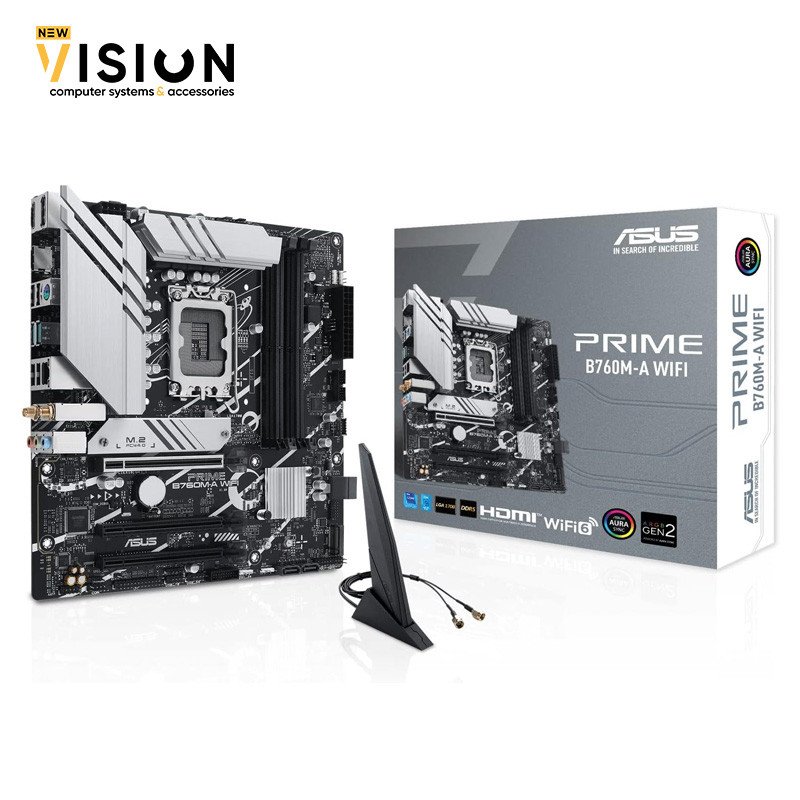 ASUS PRIME B760M-A WIFI LGA1700 DDR5 Motherboard-1 ASUS PRIME B760M-A WIFI LGA1700 DDR5 Motherboard - الصورة 1