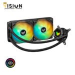 ⁦Asus TUF Gaming LC 240 ARGB all-in-one liquid CPU cooler with Aura Sync and dual TUF Gaming 120 mm ARGB radiator fans⁩ - الصورة ⁦2⁩