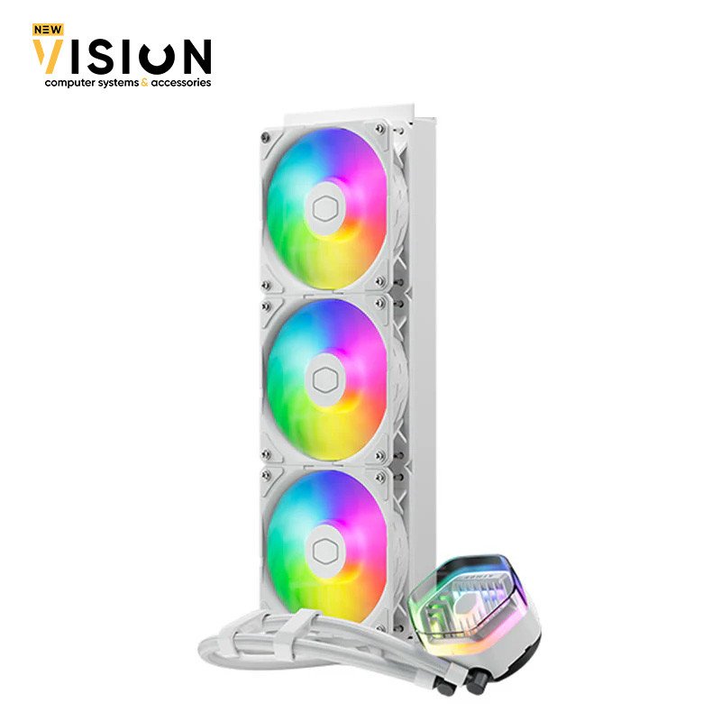 Cooler Master MasterLiquid 360 Atmos ARGB Liquid Cpu Cooler White-2 Cooler Master MasterLiquid 360 Atmos ARGB Liquid Cpu Cooler White - الصورة 2