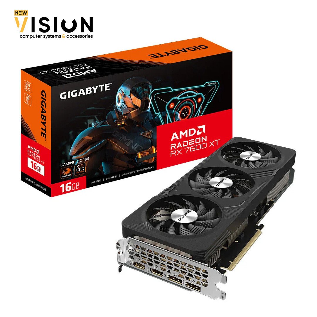 GIGABYTE Radeon RX 7600 XT GAMING OC 16G Graphics Card-1 GIGABYTE Radeon RX 7600 XT GAMING OC 16G Graphics Card, 3x WINDFORCE Fans 16GB 128-bit GDDR6, GV-R76XTGAMING OC-16GD Video Card - الصورة 1