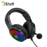 ⁦Redragon H350 Pandora RGB Wired Gaming Headset, Dynamic RGB Backlight - Stereo Surround-Sound - 50MM Drivers - Detachable Microphone, Over-Ear Headphones Works for PC/PS4/XBOX One/NS (Black)⁩ - الصورة ⁦2⁩