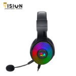 ⁦Redragon H350 Pandora RGB Wired Gaming Headset, Dynamic RGB Backlight - Stereo Surround-Sound - 50MM Drivers - Detachable Microphone, Over-Ear Headphones Works for PC/PS4/XBOX One/NS (Black)⁩ - الصورة ⁦3⁩