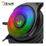 ⁦Redragon H350 Pandora RGB Wired Gaming Headset, Dynamic RGB Backlight - Stereo Surround-Sound - 50MM Drivers - Detachable Microphone, Over-Ear Headphones Works for PC/PS4/XBOX One/NS (Black)⁩ - الصورة ⁦4⁩