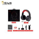 ⁦Redragon H818 PELOPS Pro 7.1 Surround Sound 2.4G Wireless With Transmitter Gaming Headset - Black⁩ - الصورة ⁦2⁩