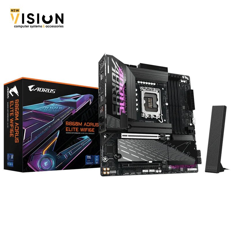GIGABYTE B860M AORUS ELITE-1 GIGABYTE B860M AORUS ELITE WIFI6E MOTHERBOARD - الصورة 1