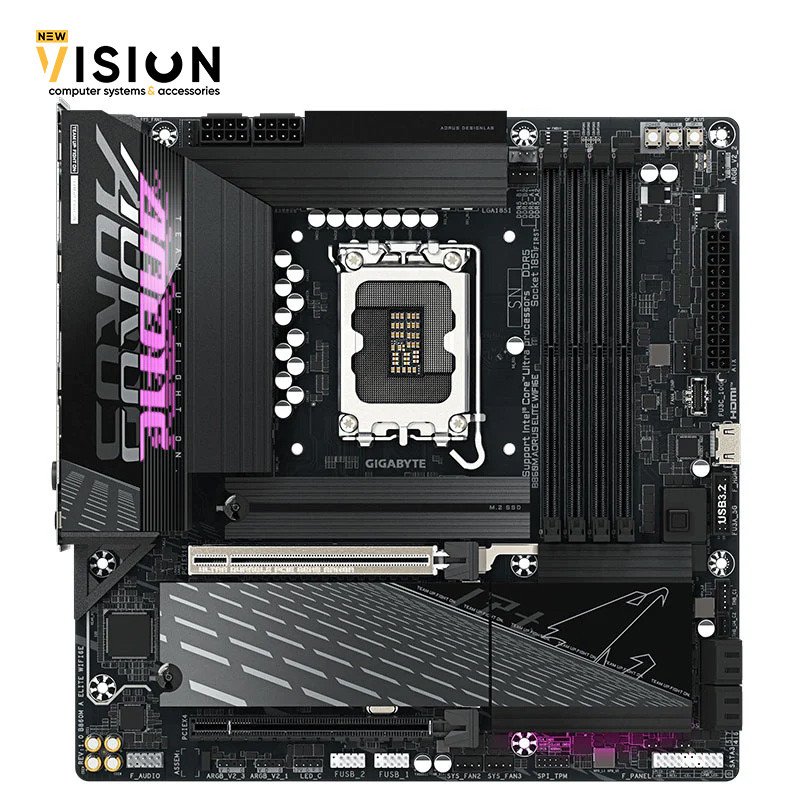 GIGABYTE B860M AORUS ELITE-2 GIGABYTE B860M AORUS ELITE WIFI6E MOTHERBOARD - الصورة 2