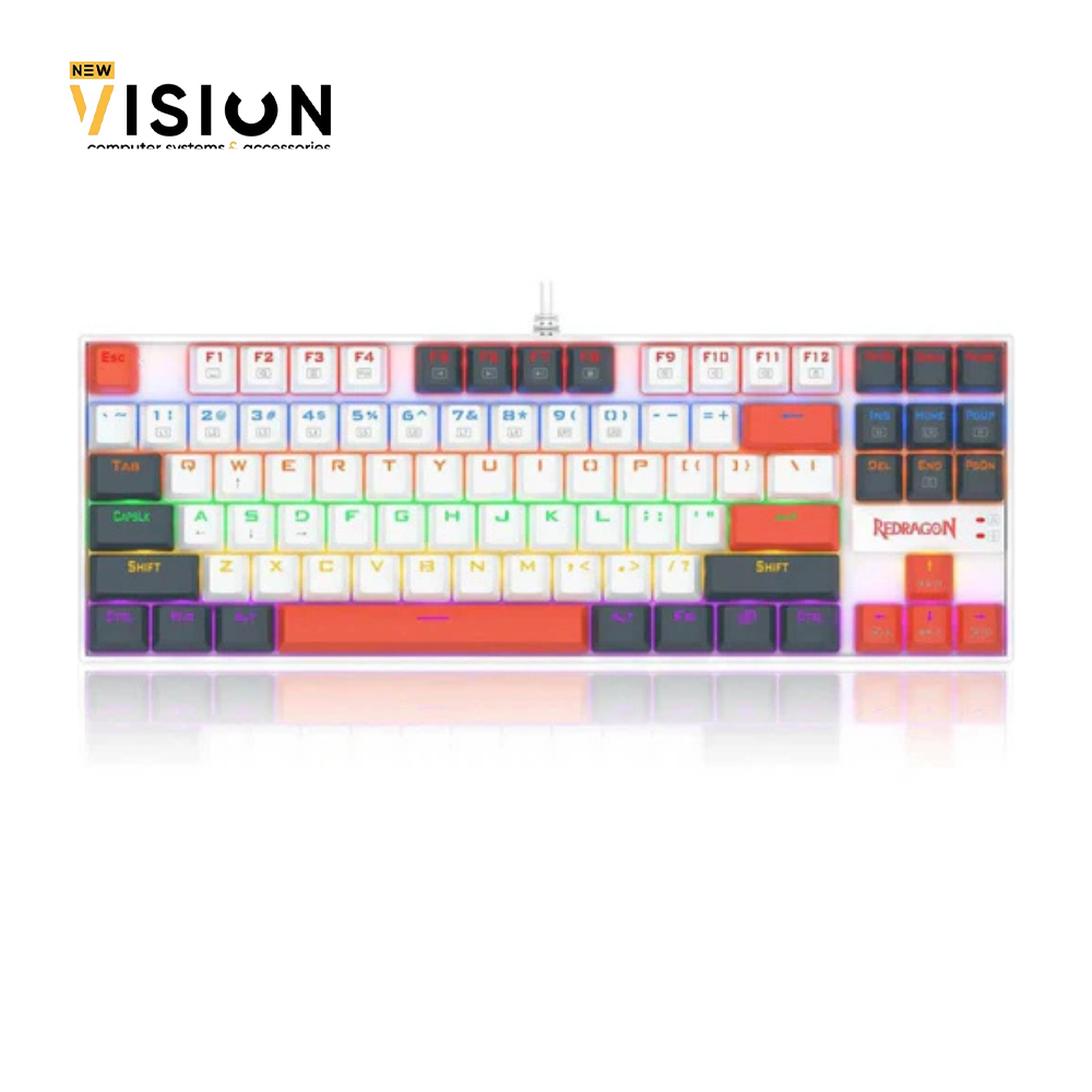 Untitled design (7) Redragon Kumara Rainbow RGB Backlit Mechanical Gaming Keyboard Red Sw - White - الصورة 1