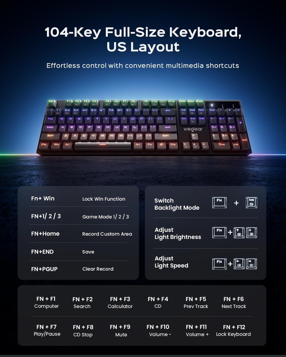 71fVy-fR4lL._AC_SL1500_ T-DAGGER NAXOS T-TGK310 Gaming Mechanical Keyboard BLUE S - الصورة 2