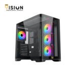 XIGMATEK Crystal Storm 4 fan PWM Argb Curved TG Mid Tower