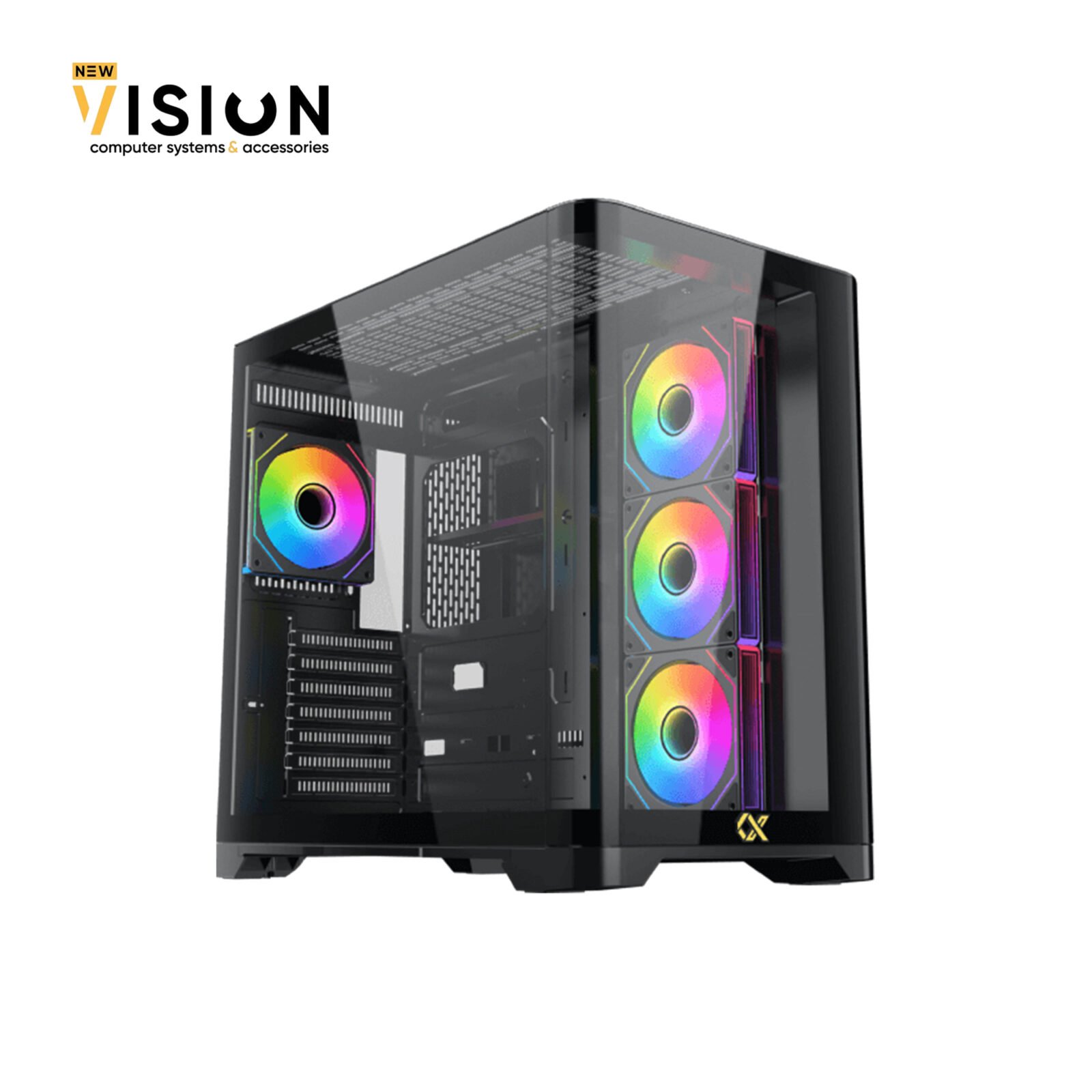XIGMATEK Crystal Storm 4 fan PWM Argb Curved TG Mid Tower 1 XIGMATEK Crystal Storm 4 fan PWM Argb Curved TG Mid Tower - الصورة 1