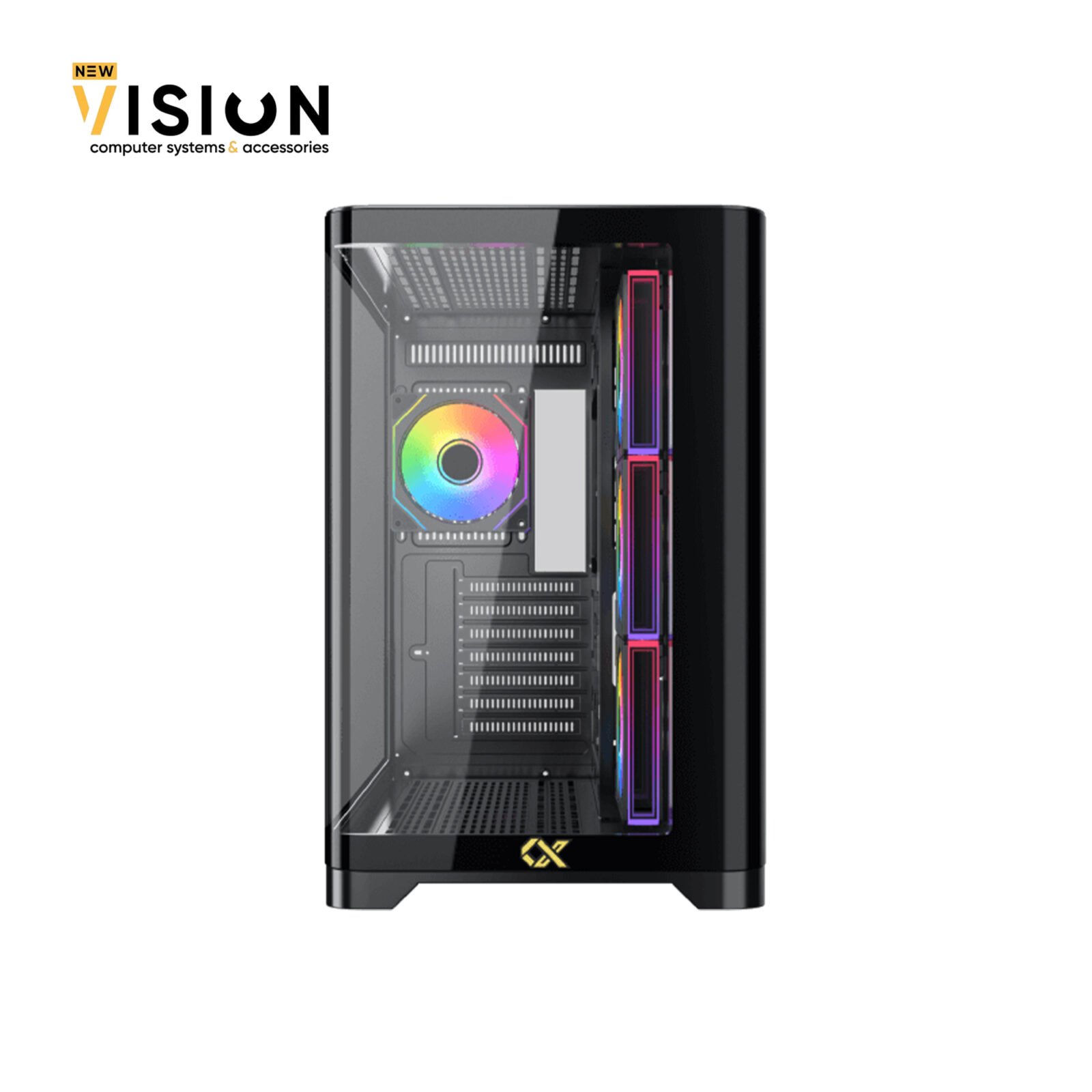 XIGMATEK Crystal Storm 4 fan PWM Argb Curved TG Mid Tower 3 XIGMATEK Crystal Storm 4 fan PWM Argb Curved TG Mid Tower - الصورة 2