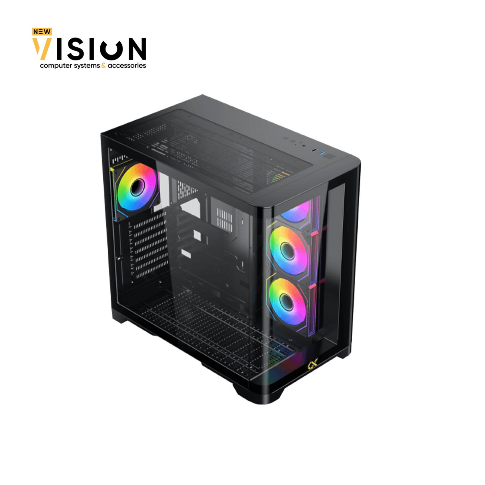 XIGMATEK Crystal Storm 4 fan PWM Argb Curved TG Mid Tower 4 XIGMATEK Crystal Storm 4 fan PWM Argb Curved TG Mid Tower - الصورة 3