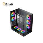 XIGMATEK Pano II LCD Type C 8 Fan ARGB Pwm 9inch Multi Display LCD Panel Curved TG EATX Super Tower Case - الصورة 2