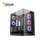 XIGMATEK Pano II LCD Type C 8 Fan ARGB Pwm 9inch Multi Display LCD Panel Curved TG EATX Super Tower Case