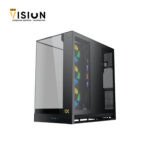 XIGMATEK Pano II LCD Type C 8 Fan ARGB Pwm 9inch Multi Display LCD Panel Curved TG EATX Super Tower Case - الصورة 3
