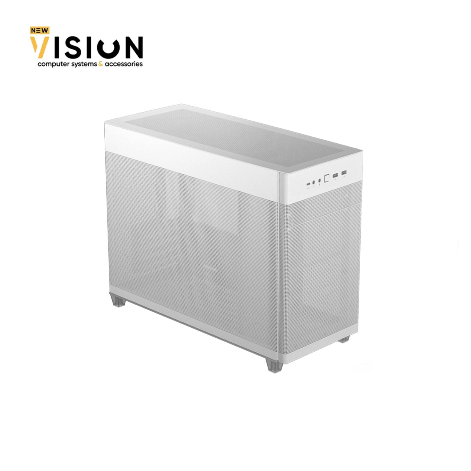 ASUS Prime AP201 Mesh M-ATX White Micro Tower Case ASUS Prime AP201 Mesh M-ATX White Micro Tower Case Quasi-Filter Mesh New Vision - الصورة 1