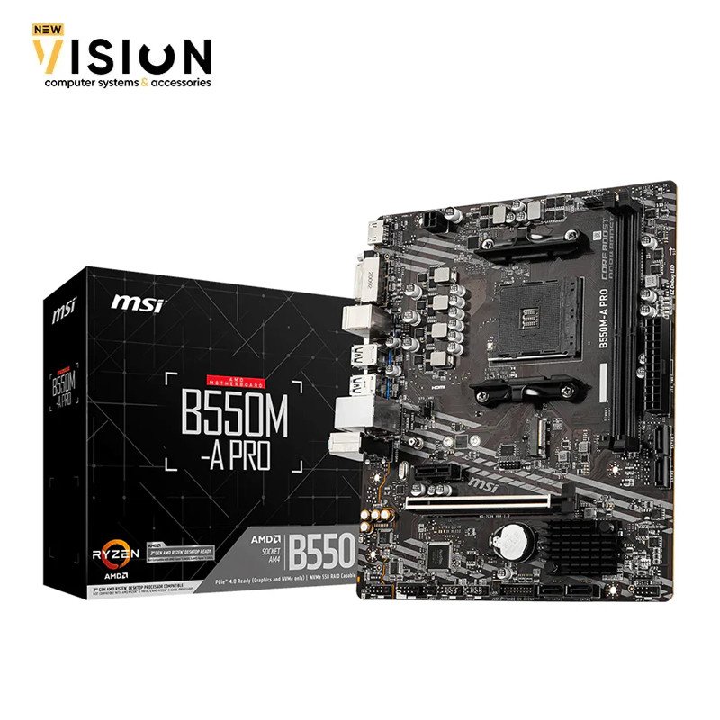 MSI B550M A PRO DDR4 MSI B550M A PRO DDR4, M.2 NVMe, USB 3.2 - الصورة 1